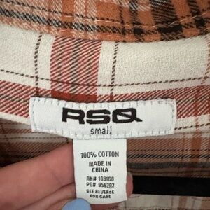RSQ Flannel Shirt in Brown and White